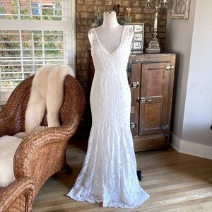 LULUS WHITE ROMANTIC WHITE LACE DRESS NEW WEDDING BRIDE ** SMALL #24368